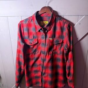 DIXXON OG The Devil Dog Women's M Red and Black Plaid Button Down Flannel